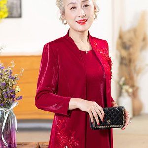 Spring new dress female long sleeve noble mother w